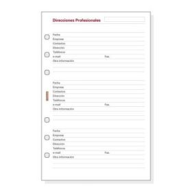 Finocam R551 Recambio Direcciones Profesionales para Agendas Open - Especial Direcciones Profesionales - Formato 500 - 117x5x181mm - Color Blanco