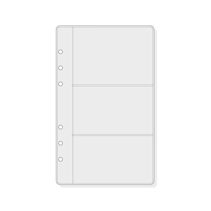 Finocam R566 Pack de 6 Fundas Portatarjetas para Agendas Open - Formato 500 - 120x2x182mm - PVC - Color Gris Claro