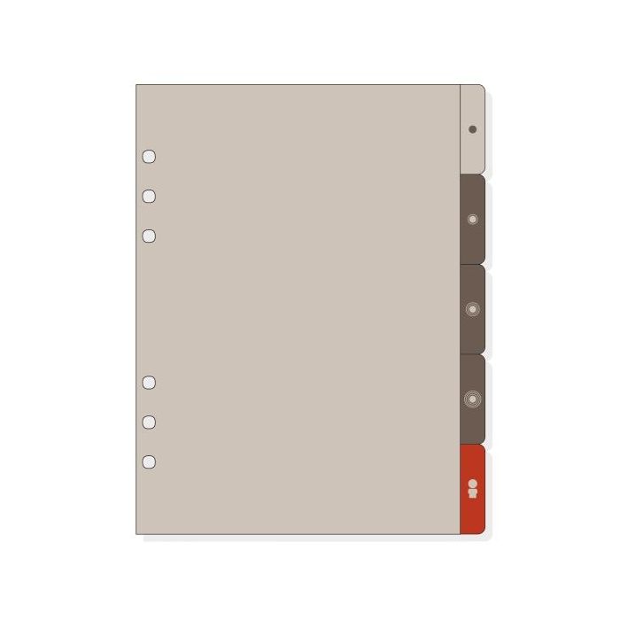 Finocam R1063 Separadores Laterales para Agendas Open - 5 Solapas - Formato 1000 - 166x2x215mm - PVC - Color Marron