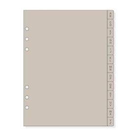 Finocam R1064 Indice Alfabetico para Agendas Open - 13 Solapas - Formato 1000 - 166x2x215mm - PVC - Color Beige Grisaceo