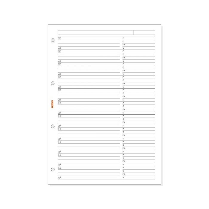Finocam R4052 Recambio Telefonico para Agendas Open - Formato A4 - 210x5x297mm - Color Blanco