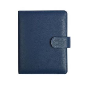 Finocam Open Piel Andrea Agenda Organizador - Anual 2026 - Formato 500 - 165x40x210mm - Semana Vista en Vertical - Color Azul