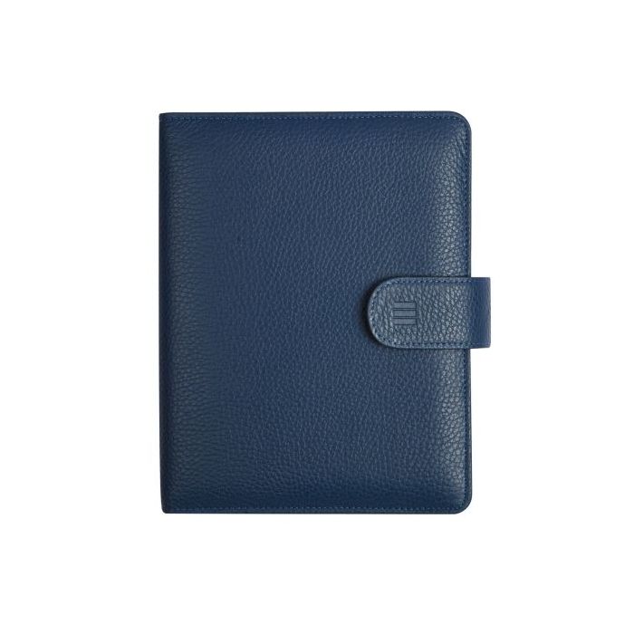 Finocam Open Piel Andrea Agenda Organizador - Anual 2026 - Formato 500 - 165x40x210mm - Semana Vista en Vertical - Color Azul