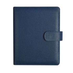 Finocam Open Piel Andrea Agenda Organizador en Catalan - Anual 2026 - Formato 1000 - 205x43x249mm - Semana Vista en Vertical - Color Azul