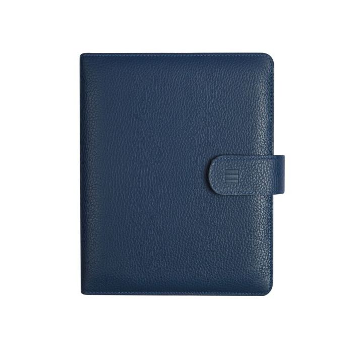 Finocam Open Piel Andrea Agenda Organizador en Catalan - Anual 2026 - Formato 1000 - 205x43x249mm - Semana Vista en Vertical - Color Azul