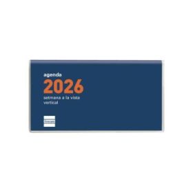 Finocam Coctel Agenda Plana en Catalan - Anual 2026 - Formato Pl1 - 121x6x6mm - Semana Vista en Vertical - Color Azul