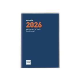 Finocam Coctel Agenda Plana en Catalan - Anual 2026 - Formato Pl3 - 85x6x6mm - Semana Vista Horizontal - Color Azul