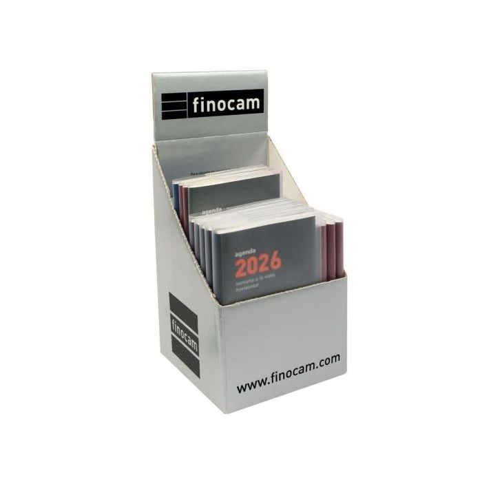 Finocam Expositor con 12 Agendas Planas Min/Coctel Surtidas - Anual 2026 - Color Surtidos