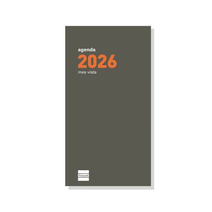 Finocam P497 Recambio para Agenda Plana - Anual 2026 - Formato Pl4 - 80x150x3mm - Mes Vista - Color Verde Oscuro