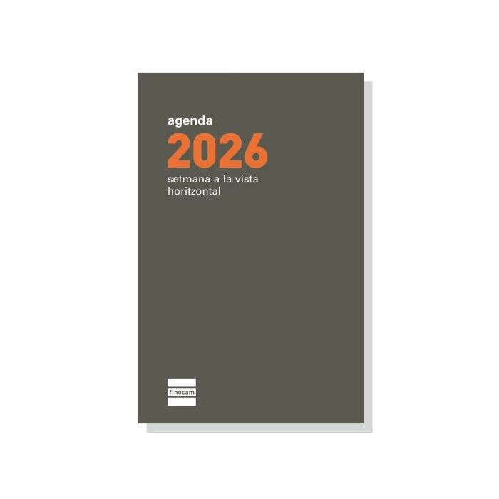 Finocam P394C Recambio para Agenda Plana en Catalan - Anual 2026 - Formato Pl3 - 83x5x127mm - Semana Vista Horizontal - Color Blanco