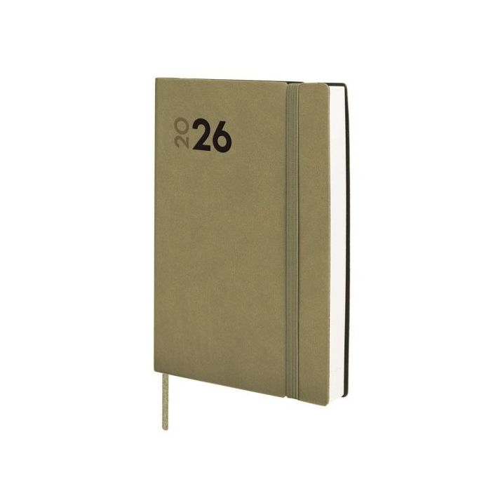 Finocam Dynamic Mara Agenda Profesional - Anual 2026 - Tapa Blanda - Cierre con Goma Elastica - Formato Y4 - 124x22x174mm - 1 Dia por Pagina - Color Verde