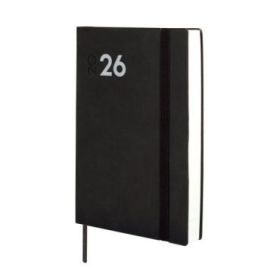 Finocam Dynamic Mara Agenda Profesional en Catalan - Anual 2026 - Tapa Blanda - Cierre con Goma Elastica - Formato Y4 - 124x22x174mm - 1 Dia por Pagina - Color Negro