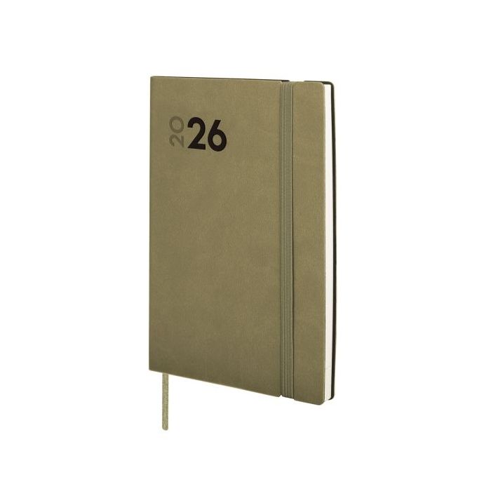 Finocam Dynamic Mara Agenda Profesional - Anual 2026 - Tapa Blanda - Cierre con Goma Elastica - Formato Y4 - 124x11x174mm - Semana Vista en Vertical - Color Verde