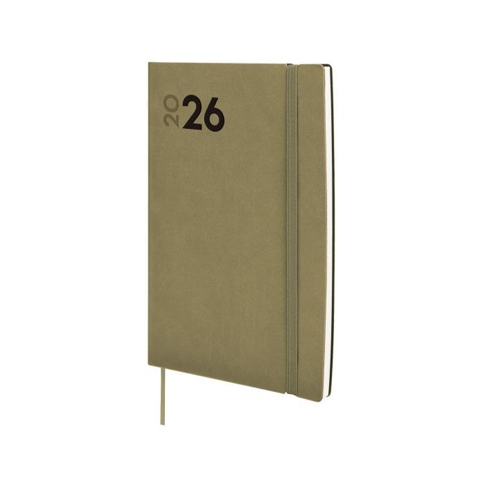 Finocam Dynamic Mara Agenda Profesional - Anual 2026 - Tapa Blanda - Cierre con Goma Elastica - Formato Y10 - 144x11x208mm - Semana Vista en Vertical - Color Verde
