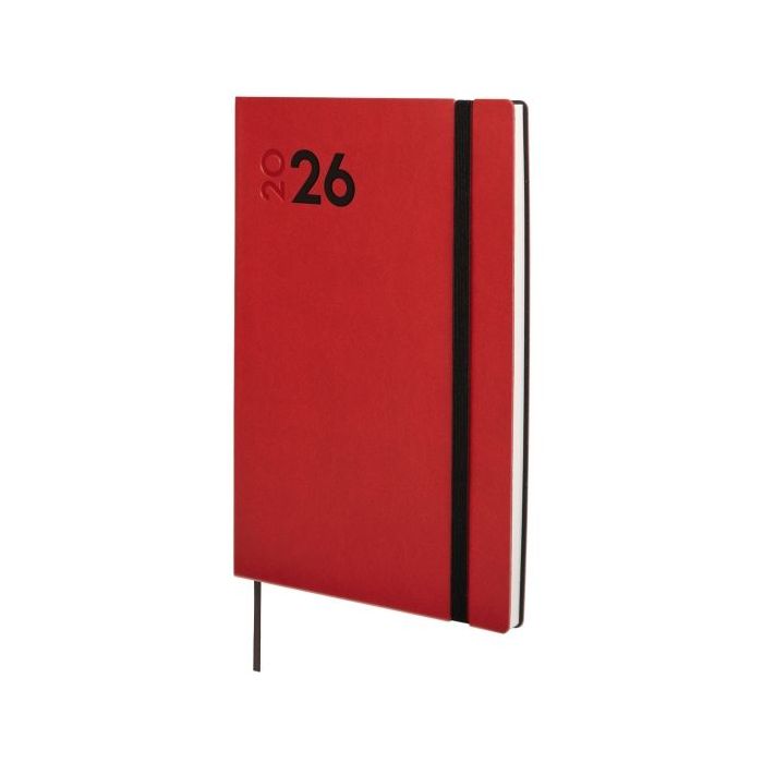 Finocam Dynamic Mara Agenda Profesional - Anual 2026 - Tapa Blanda - Cierre con Goma Elastica - Formato Y10 - 144x11x208mm - Semana Vista en Vertical - Color Rojo