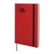 Finocam Dynamic Mara Agenda Profesional en Catalan - Anual 2026 - Tapa Blanda - Cierre con Goma Elastica - Formato Y10 - 144x11x208mm - Semana Vista en Vertical - Color Rojo