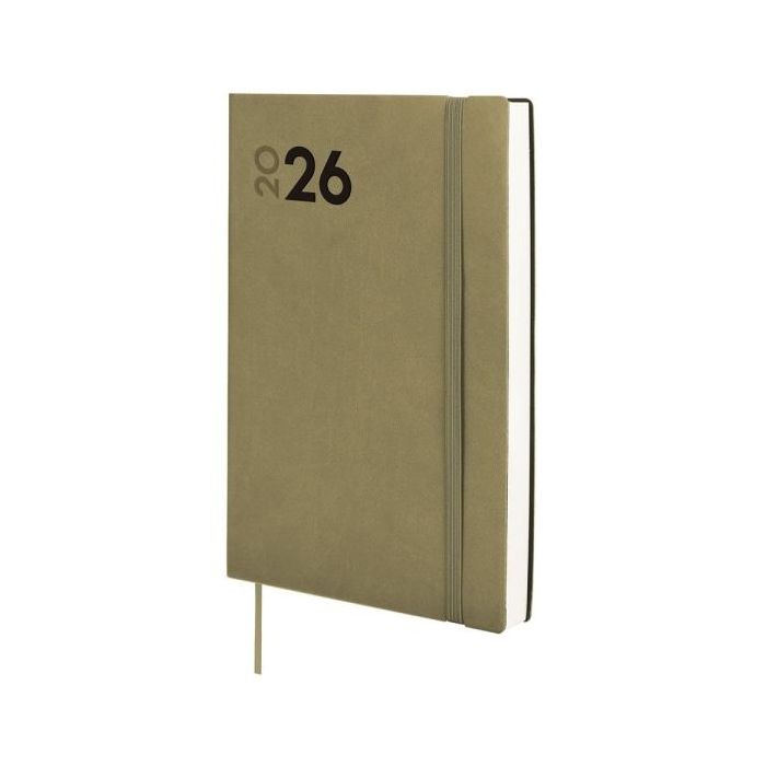 Finocam Dynamic Mara Agenda Profesional - Anual 2026 - Tapa Blanda - Cierre con Goma Elastica - Formato Y10 - 144x22x208mm - 1 Dia por Pagina - Color Verde