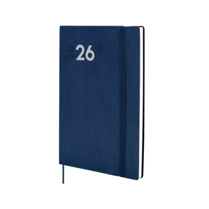 Finocam Dynamic Mara Agenda Profesional en Catalan - Anual 2026 - Tapa Blanda - Cierre con Goma Elastica - Formato Y11 - 169x11x245mm - Semana Vista en Vertical - Color Azul