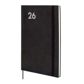 Finocam Dynamic Mara Agenda Profesional en Catalan - Anual 2026 - Tapa Blanda - Cierre con Goma Elastica - Formato Y11 - 169x11x245mm - Semana Vista en Vertical - Color Negro