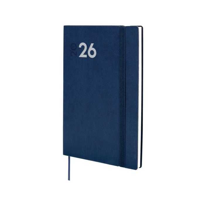 Finocam Dynamic Mara Agenda Profesional - Anual 2026 - Tapa Blanda - Cierre con Goma Elastica - Formato Y10 - 144x11x208mm - Semana Vista Horizontal - Color Azul