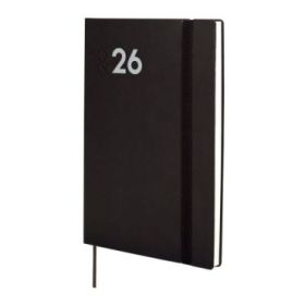 Finocam Dynamic Mara Agenda Profesional en Catalan - Anual 2026 - Tapa Blanda - Cierre con Goma Elastica - Formato Y10 - 144x11x208mm - Semana Vista Horizontal - Color Negro