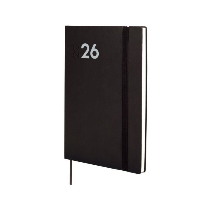 Finocam Dynamic Mara Agenda Profesional en Catalan - Anual 2026 - Tapa Blanda - Cierre con Goma Elastica - Formato Y10 - 144x11x208mm - Semana Vista Horizontal - Color Negro