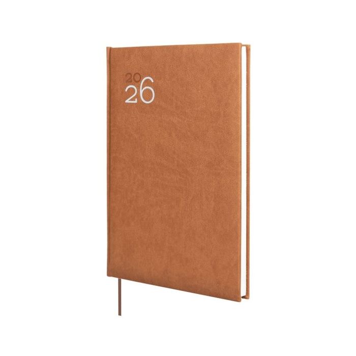 Finocam Dynamic Milano Agenda Profesional - Anual 2026 - Tapa Dura Acolchada - Formato Y11 - 168x19x245mm - Semana Vista en Vertical - Color Marron