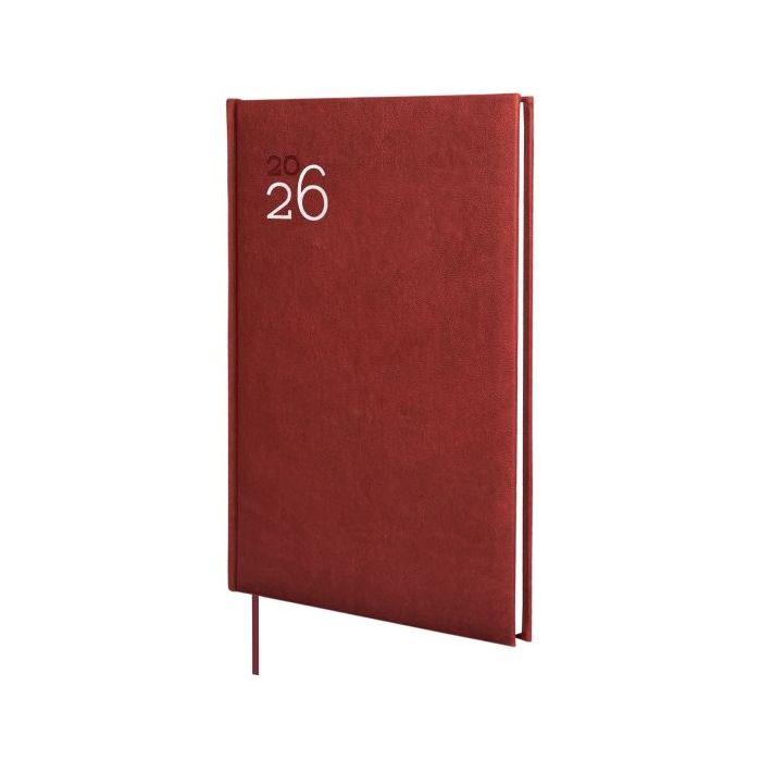 Finocam Dynamic Milano Agenda Profesional en Catalan - Anual 2026 - Tapa Dura Acolchada - Formato Y11 - 168x19x245mm - Semana Vista en Vertical - Color Burdeos