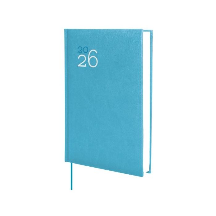 Finocam Dynamic Milano Agenda Profesional - Anual 2026 - Tapa Dura Acolchada - Formato Y10 - 143x29x210mm - 1 Dia por Pagina - Color Cyan