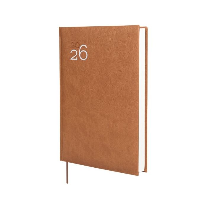 Finocam Dynamic Milano Agenda Profesional - Anual 2026 - Tapa Dura Acolchada - Formato Y11 - 168x32x245mm - 1 Dia por Pagina - Color Marron