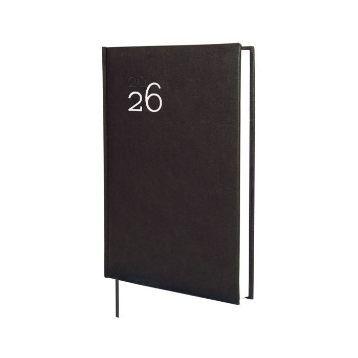 Finocam Dynamic Milano Agenda Profesional - Anual 2026 - Tapa Dura Acolchada - Formato Y11 - 168x32x245mm - 1 Dia por Pagina - Color Negro