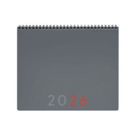 Finocam Agenda Planificador Internacional - Anual 2026 - Espacio para Escribir - 250x13x200mm - Mes Vista - Color Gris