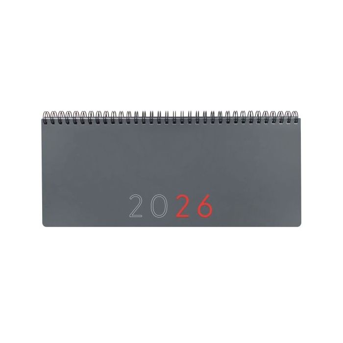 Finocam Agenda Planificador en Catalan - Anual 2026 - Espacio para Escribir - 290x8x120mm - Semana Vista en Vertical - Color Gris