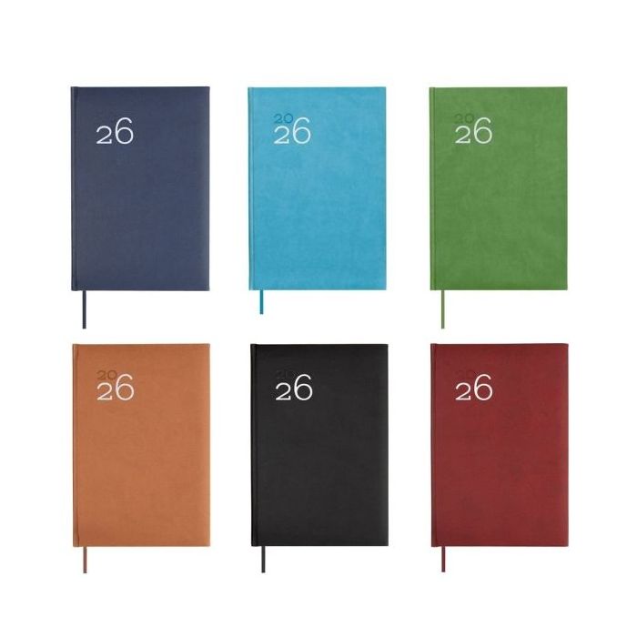 Finocam Dynamic Milano Pack de 8 Agendas Surtidas en Catalan - Anual 2026 - Tapa Dura Acolchada - Formato Y10 - 1 Dia por Pagina - Color Surtidos