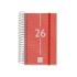 Finocam Year Agenda de Espiral - Anual 2026 - Tapa Ligera - Formato E3 - 95x24x127mm - 1 Dia por Pagina - Color Rojo