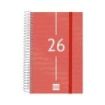 Finocam Year Agenda de Espiral - Anual 2026 - Tapa Ligera - Formato E5 - 135x24x181mm - 1 Dia por Pagina - Color Rojo