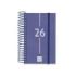 Finocam Year Agenda de Espiral en Catalan - Anual 2026 - Tapa Ligera - Formato E3 - 95x24x127mm - 1 Dia por Pagina - Color Azul