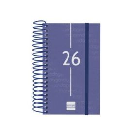 Finocam Year Agenda de Espiral en Catalan - Anual 2026 - Tapa Ligera - Formato E3 - 95x24x127mm - 1 Dia por Pagina - Color Azul