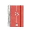 Finocam Year Agenda de Espiral en Catalan - Anual 2026 - Tapa Ligera - Formato E3 - 95x24x127mm - 1 Dia por Pagina - Color Rojo