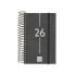 Finocam Year Agenda de Espiral en Catalan - Anual 2026 - Tapa Ligera - Formato E3 - 95x24x127mm - 1 Dia por Pagina - Color Negro