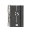 Finocam Year Agenda de Espiral en Catalan - Anual 2026 - Tapa Ligera - Formato E3 - 95x24x127mm - 1 Dia por Pagina - Color Negro