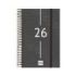 Finocam Year Agenda de Espiral en Catalan - Anual 2026 - Tapa Ligera - Formato E5 - 135x24x181mm - 1 Dia por Pagina - Color Negro
