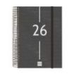 Finocam Year Agenda de Espiral en Catalan - Anual 2026 - Tapa Ligera - Formato E10 - 175x29x212mm - 1 Dia por Pagina - Color Negro