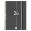Finocam Year Agenda de Espiral en Catalan - Tapa Ligera - Formato E40 - 230x29x297mm - 1 Dia por Pagina - Color Negro