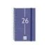 Finocam Year Agenda de Espiral - Anual 2026 - Tapa Ligera - Formato E3 - 85x14x127mm - Semana Vista Horizontal - Color Azul