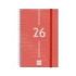 Finocam Year Agenda de Espiral - Anual 2026 - Tapa Ligera - Formato E5 - 125x14x181mm - Semana Vista Horizontal - Color Rojo