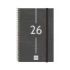 Finocam Year Agenda de Espiral - Anual 2026 - Tapa Ligera - Formato E5 - 125x14x181mm - Semana Vista Horizontal - Color Negro