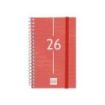 Finocam Year Agenda de Espiral en Catalan - Tapa Ligera - Formato E3 - 217x14x297mm - Semana Vista Horizontal - Color Rojo