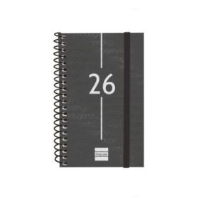 Finocam Year Agenda de Espiral en Catalan - Anual 2026 - Tapa Ligera - Formato E3 - 217x14x297mm - Semana Vista Horizontal - Color Negro