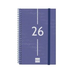 Finocam Year Agenda de Espiral en Catalan - Anual 2026 - Tapa Ligera - Formato E5 - 217x14x297mm - Semana Vista Horizontal - Color Azul